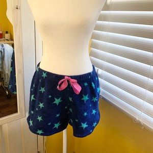 Fluffy pajama shorts